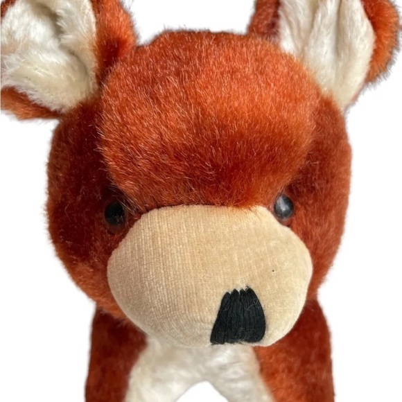 Vintage Plush Bear Japan Red Brown Rare Stuffed Animal Unique OOAK - Picture 2 of 11